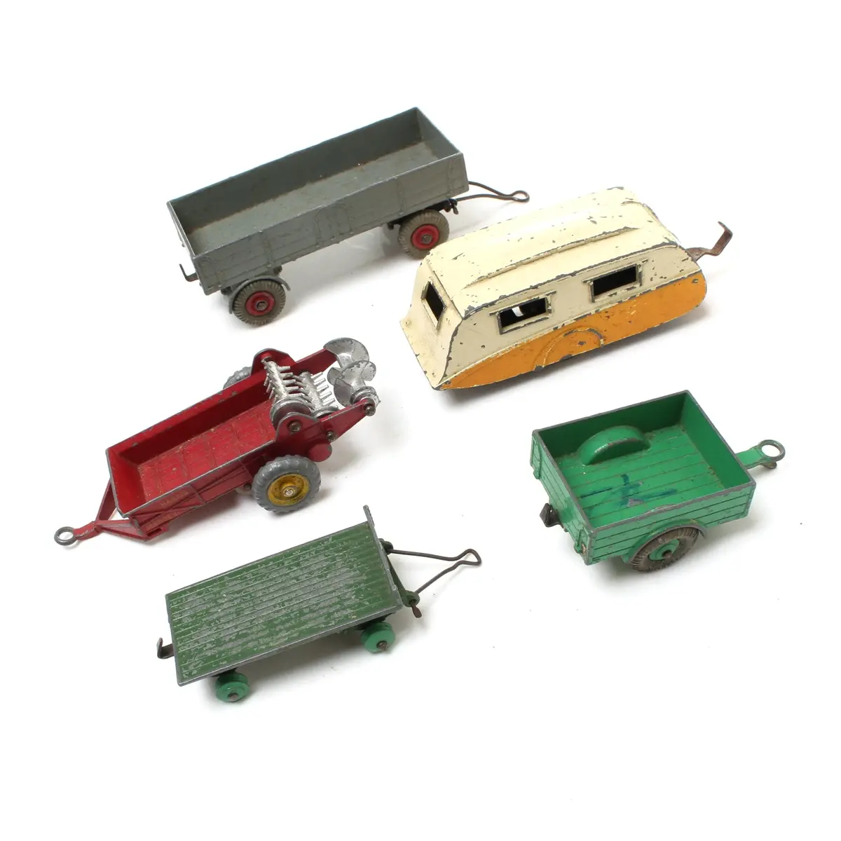 5X Old Collectable Dinky Trailors And Caravan 1
