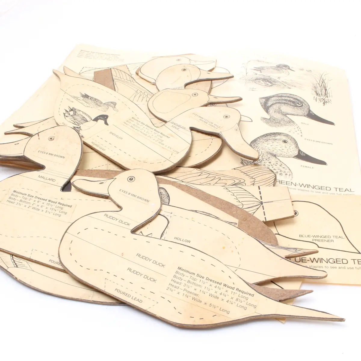Sold - Old Duck Decoy Plans / Templates Etc. 1
