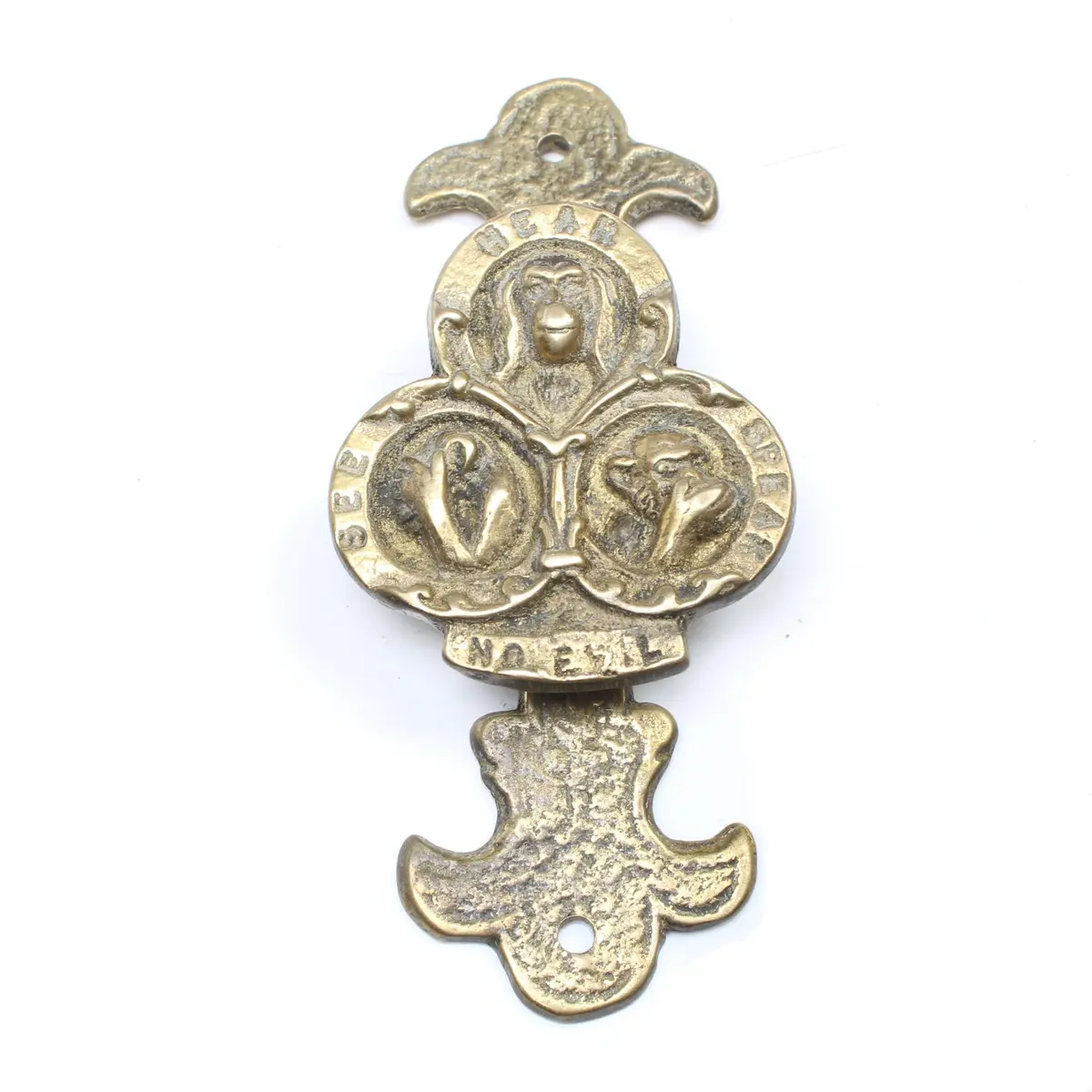 Old See Hear Speak No Evil Door Knocker 1