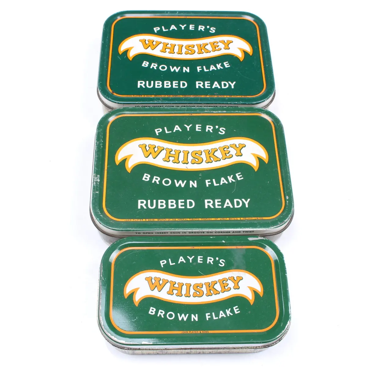 3X Old Player's Whisky Tobacco Tins 1