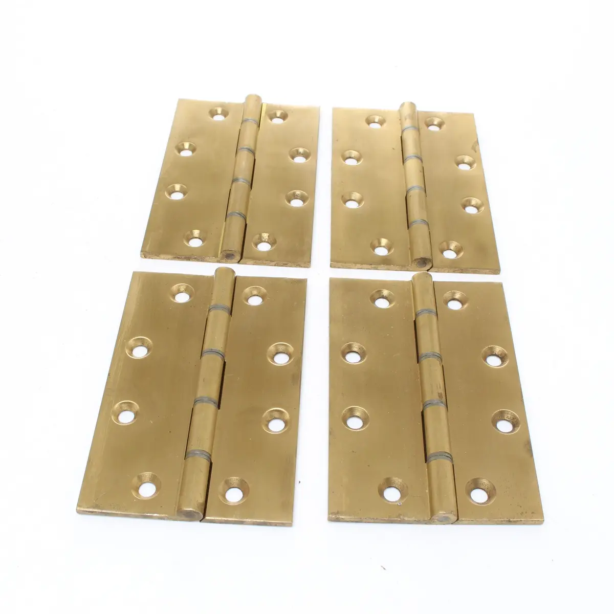 4X Brass Butt Hinges With Uneven Legs - 5" 1