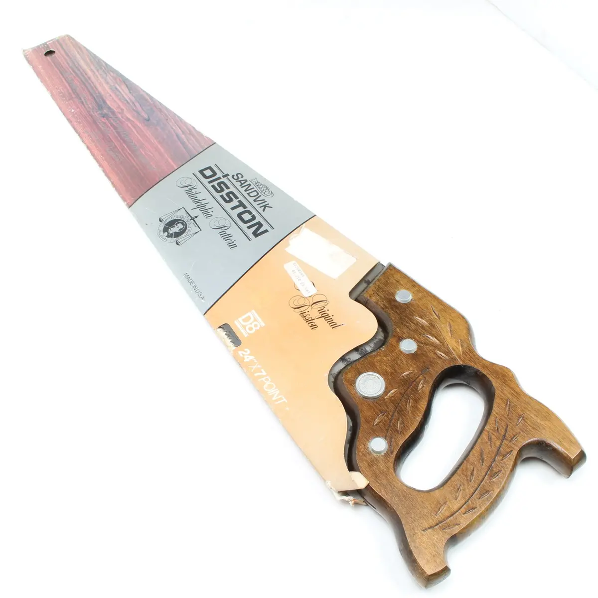 Sold - Old Disston Hand Saw – 24" - 7Tpi (Beech) 1