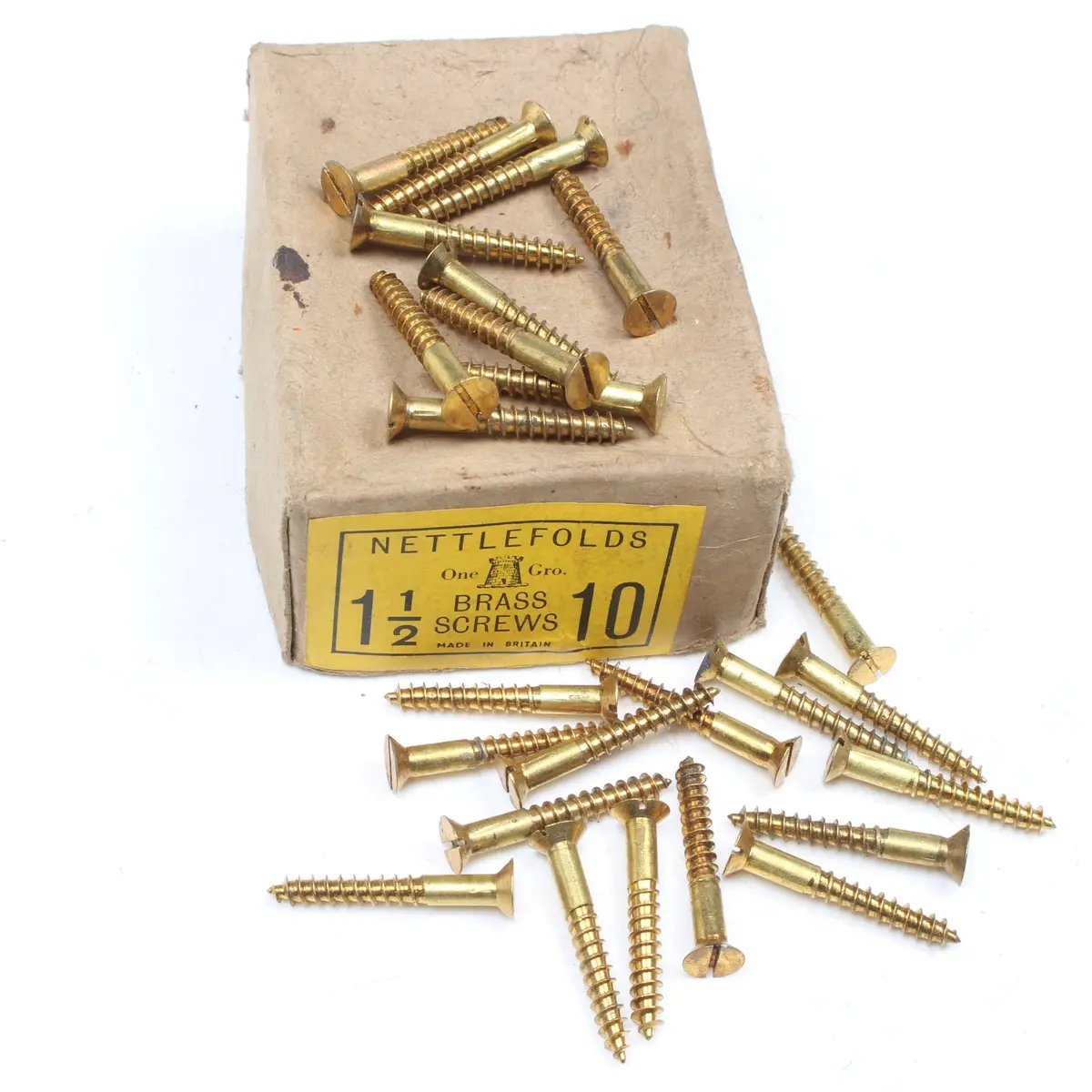 25X Nettlefolds Csk Brass Screws – 1 1/2” X 10 1
