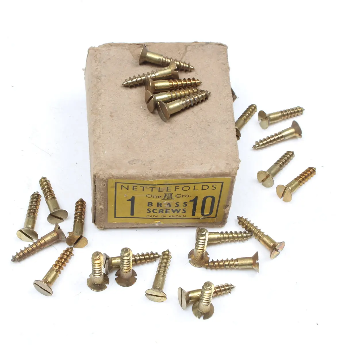 25X Nettlefolds Csk Brass Screws – 1” X 10 1