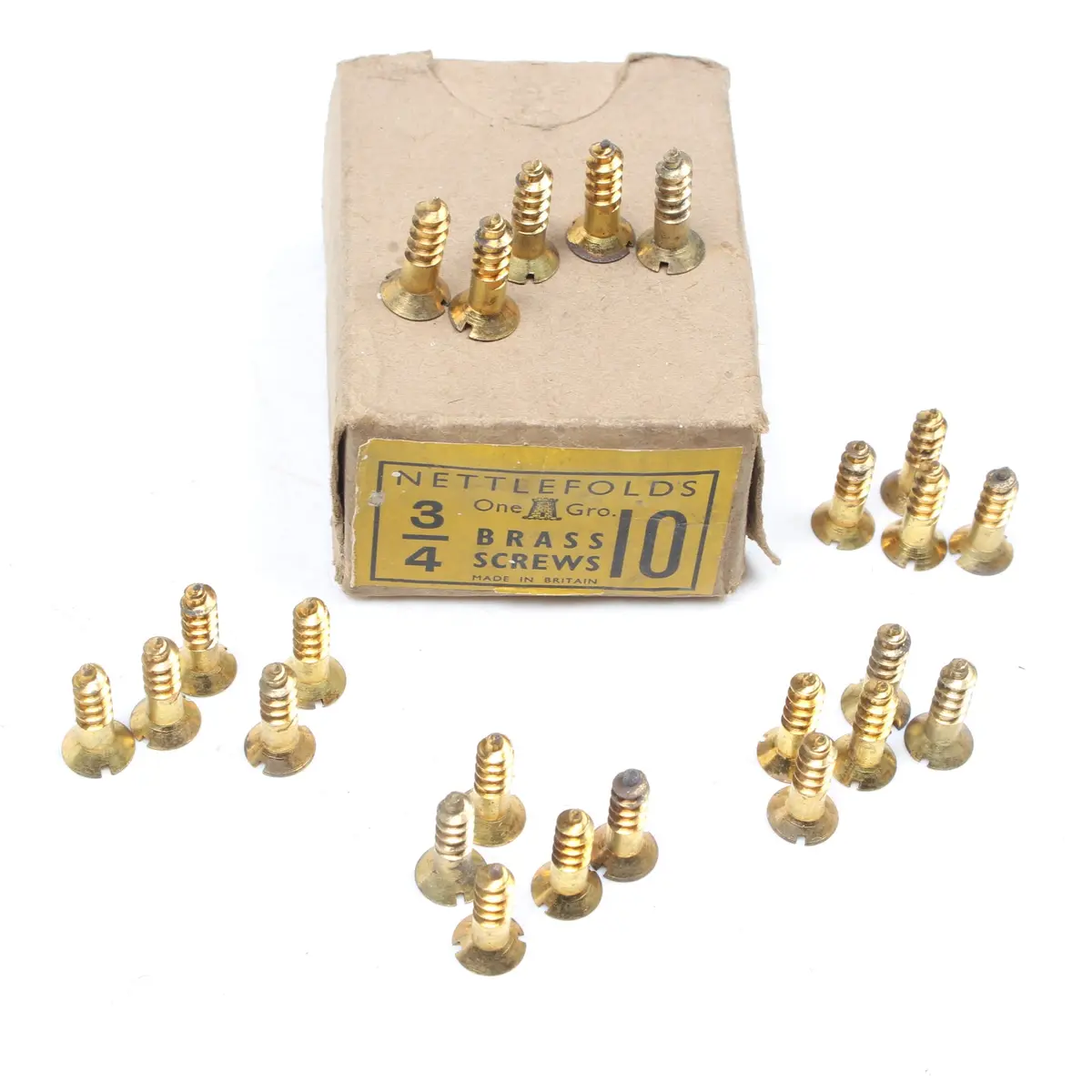 24X Nettlefolds Csk Brass Screws – 3/4” X 10 1