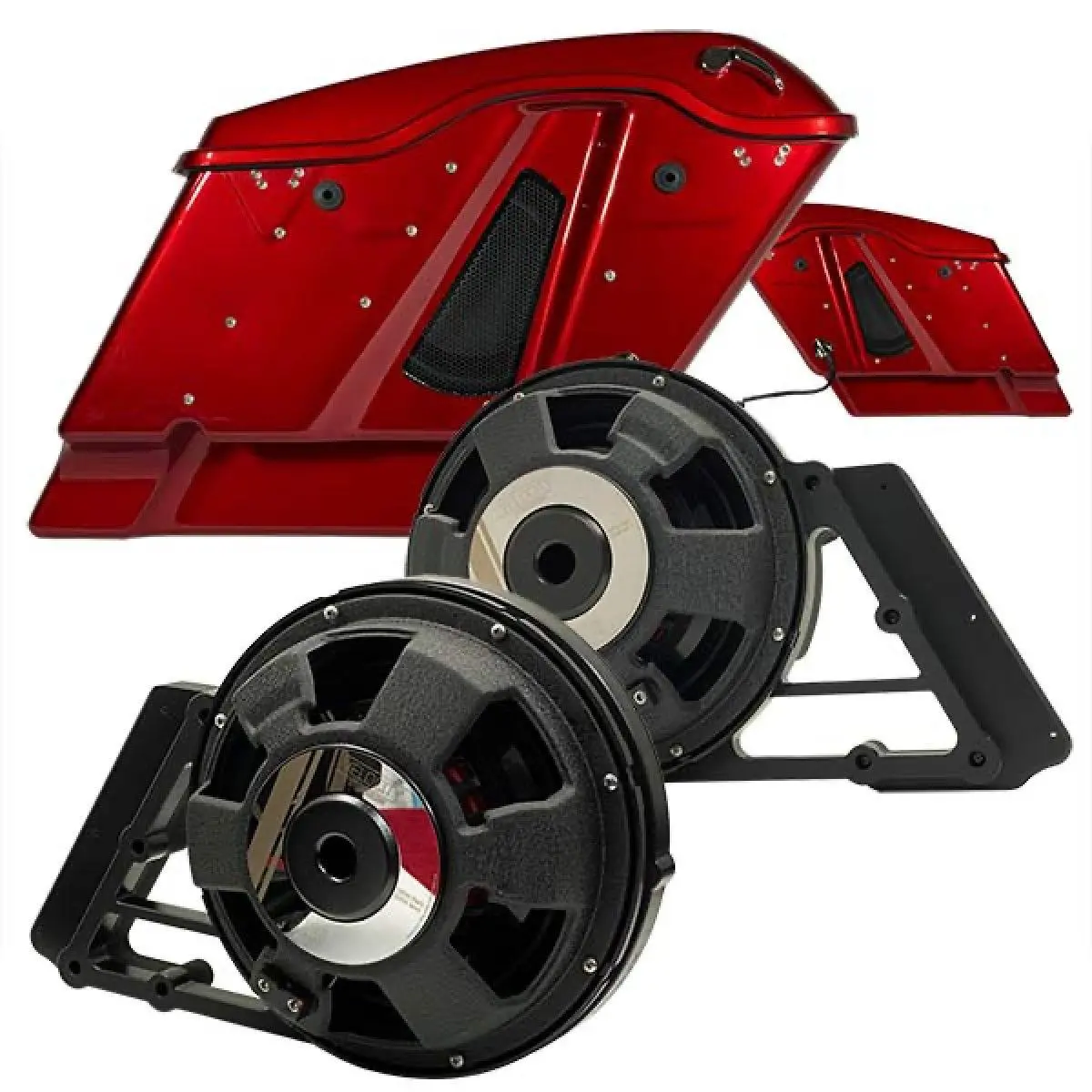 American Hard Bag Twin (L & R) 10" Woofer Mounting Kit For Saddlebags 1998 (Ip-Ap100-Lr) 1