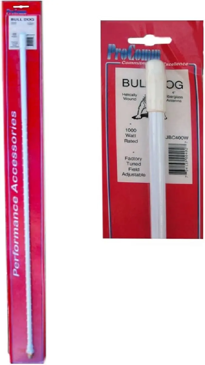 Procomm 1000 Watt Fiberglass Whip 4' White (Jbc400w) 1