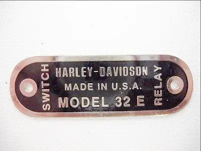 1943-1951 Knucklehead Panhead Flathead Data Tag 32E Generator 1