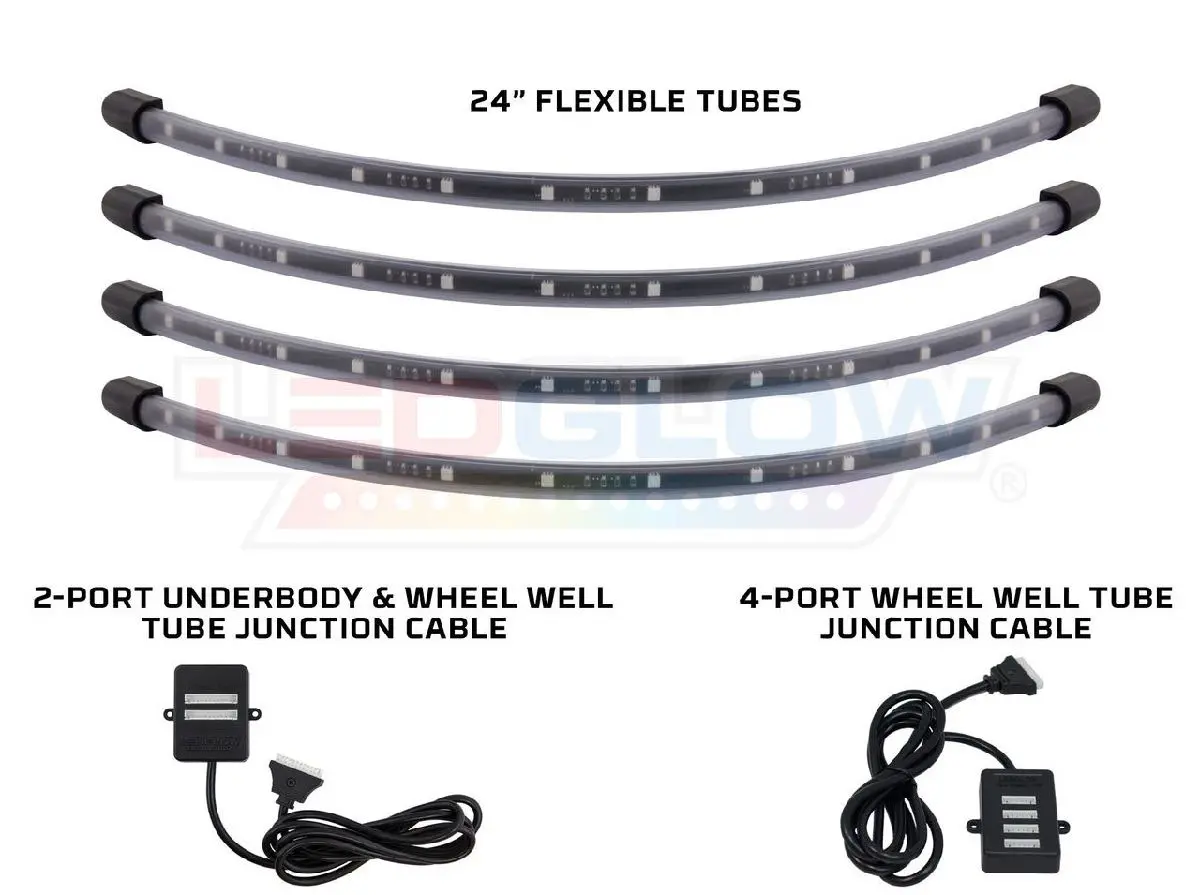 Led Glow 4Pc 24" Add-On Wheel Well Tubes For Million Color Wireless Underbody Kits (Lu-A-Ub-Mw-Ww.3) 1