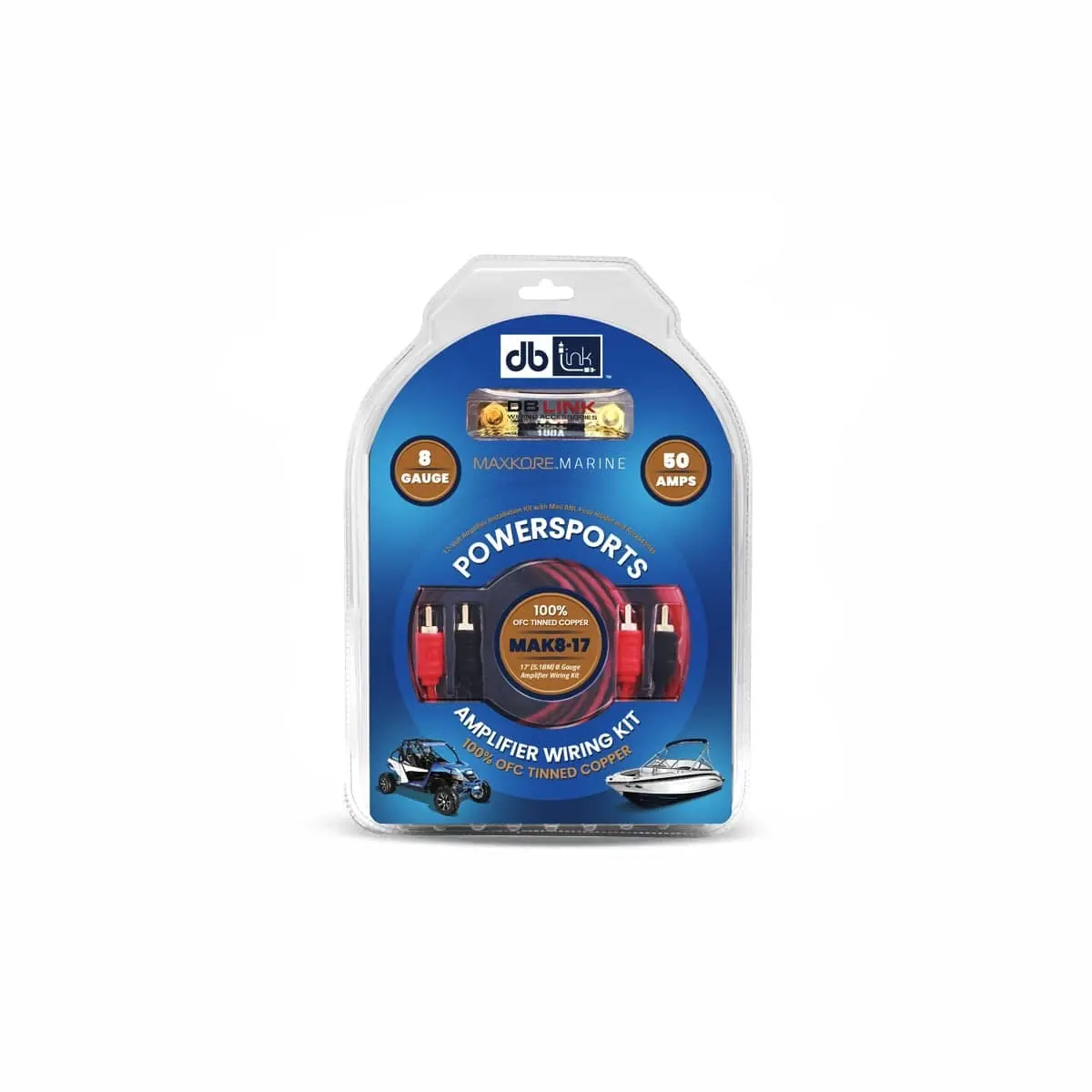Db Link 17Ft Power Sports Marine Grade 8 Ga Pure Copper Amplifier Wiring Kit (Mak8-17) 1