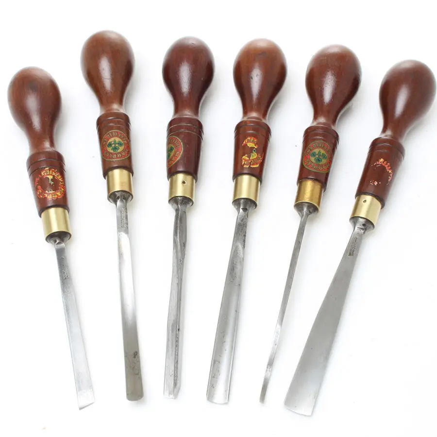 Sold - 6 Wm. Marples Carving Tools – Rosewood - Uk Only 1
