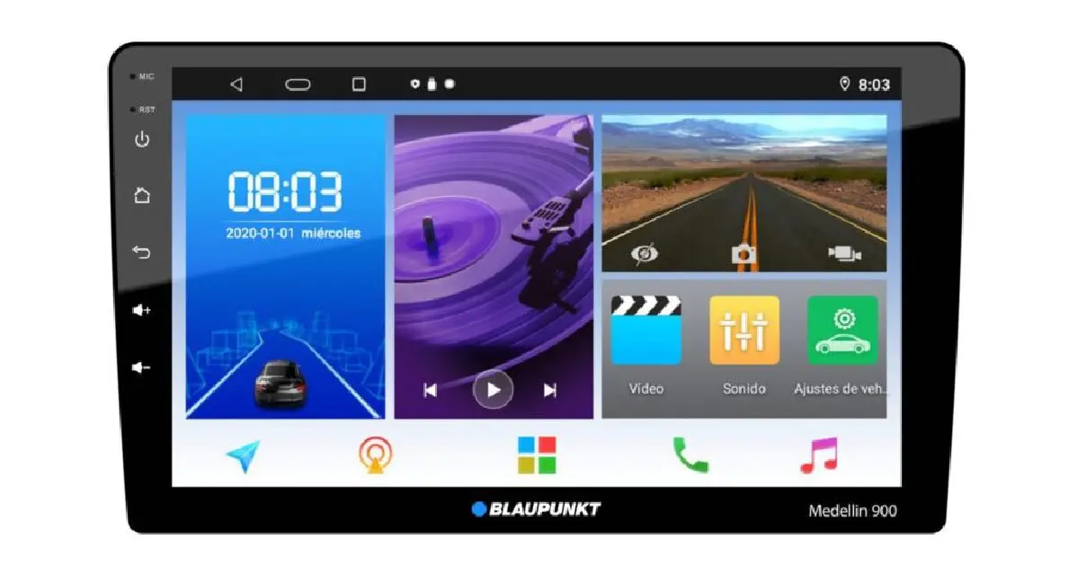 Blaupunkt 9" Dbl Din Mechless Apple Carplay & Android Auto & Wifi (Medellin900) 1