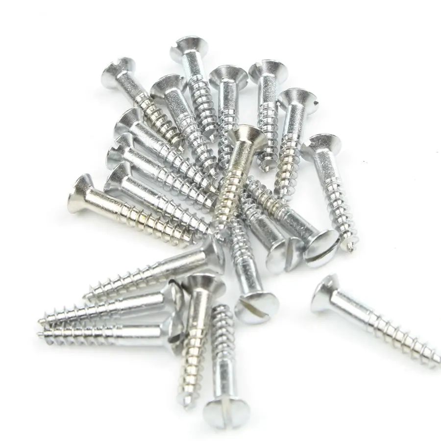 31 Nettlefolds  Raised Head Chromium Brass Screws 1X8 1