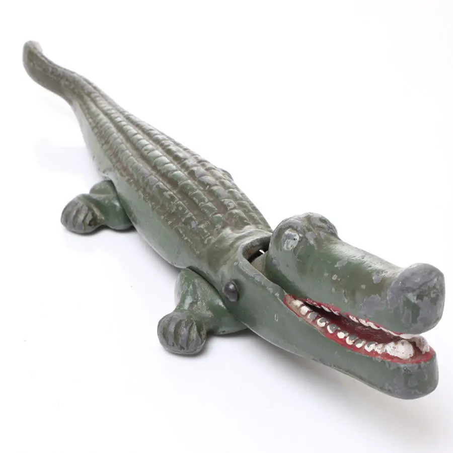 Old Hand Painted Novelty Crocodile Nutcracker - 13 7/8" 1