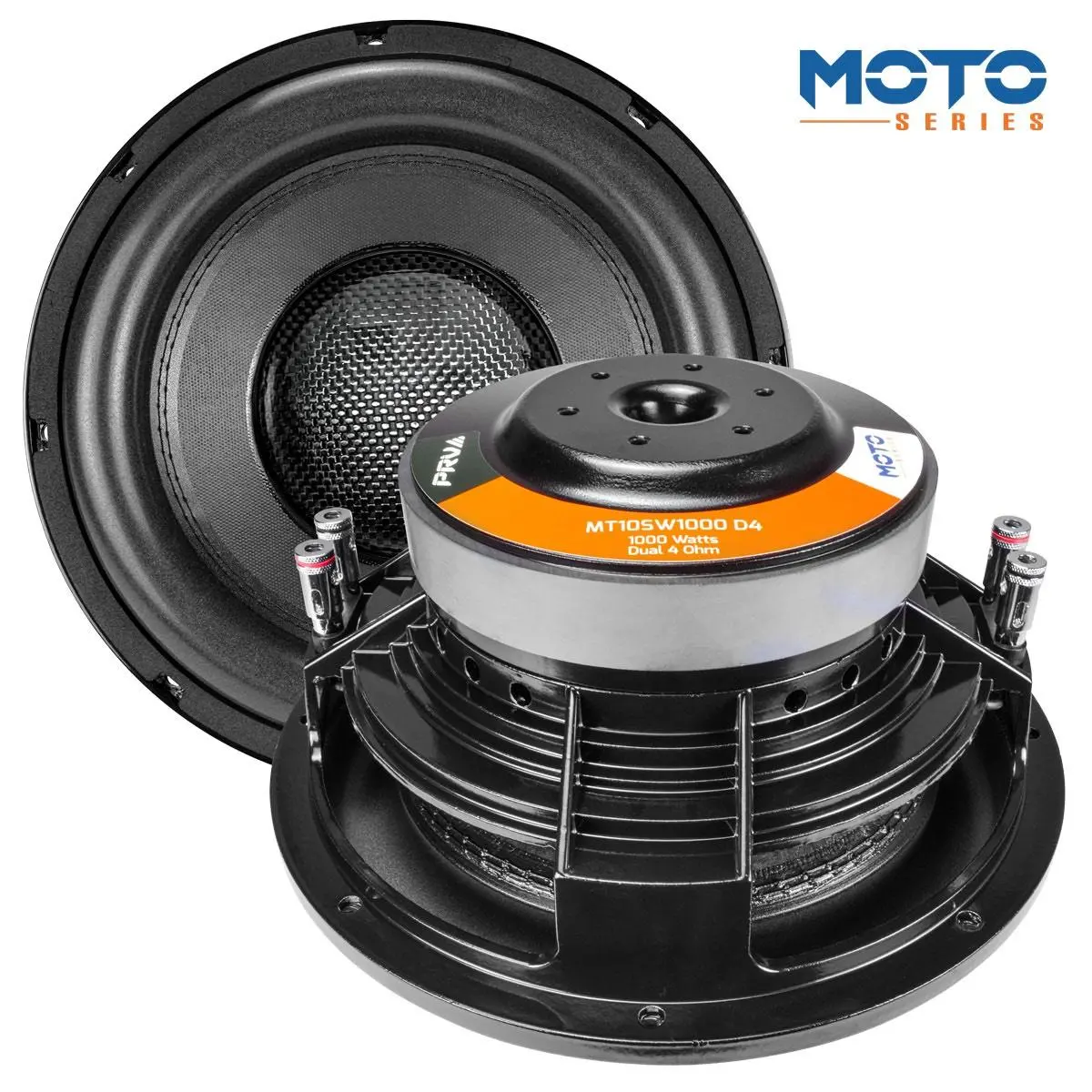 Prv Audio - 10" 1000 Watt Slim Motorcycle Woofer Dvc 4 Ohm (Mt10sw1000 D4) 1