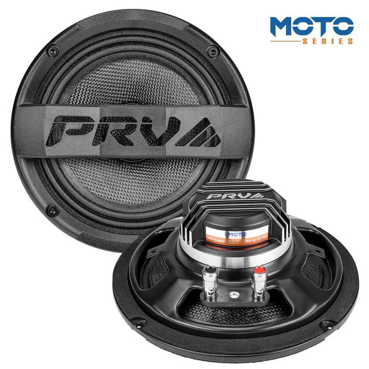 Prv Audio - 6.5" Carbon Fiber Neodymium Midrange 400 Watt Motorcycle Speaker Sold As Each (Mt6mr400cf-Ndy-4-Slim) 1