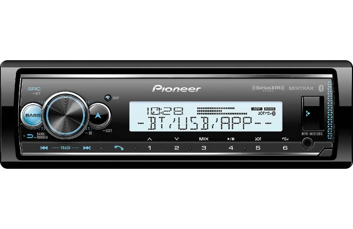 Pioneer Mechless Power Sports Radio With Bluetooth & Siriusxm Ready (Mvhms512bs) 1