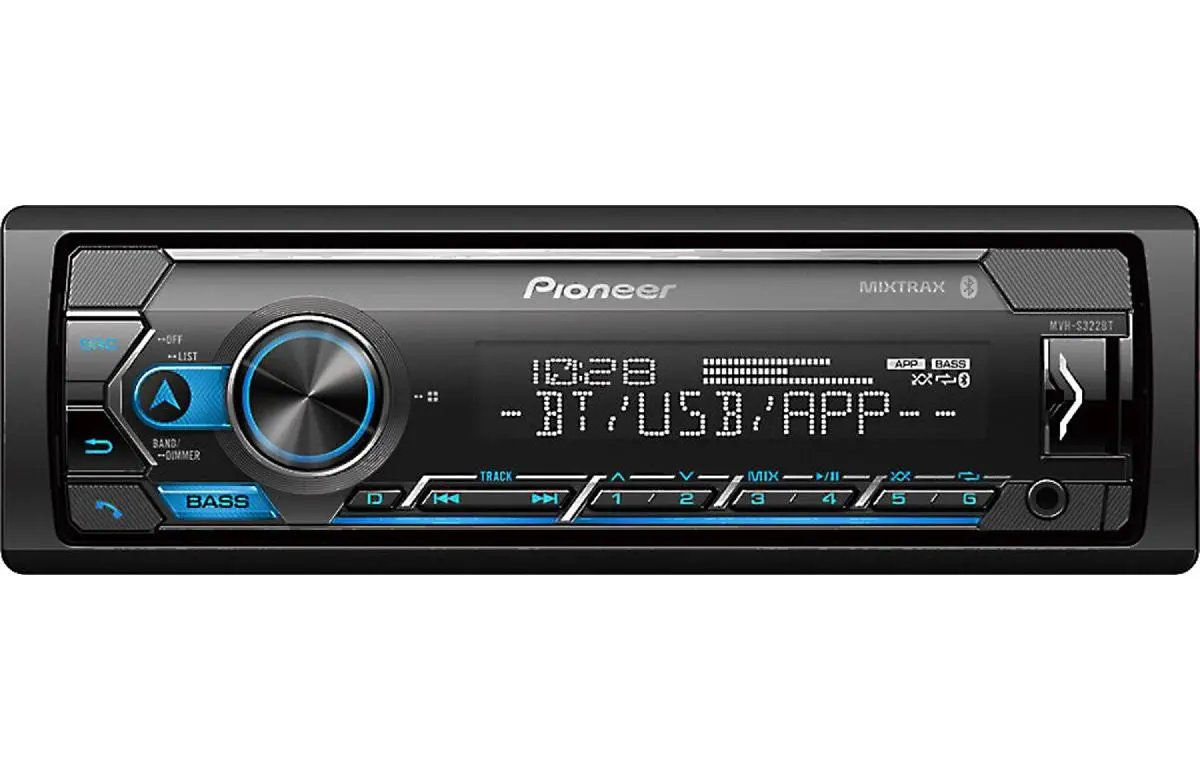 Pioneer Single Din Mechless With Bluetooth & 4 Volt Rca's (Mvhs322bt) 1