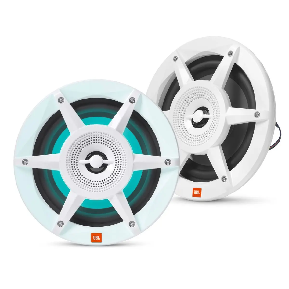 Jbl Stadium Marine 6.5" Premium 2 Way Rgb Led Coaxial Speakers White (Mw6520am) 1