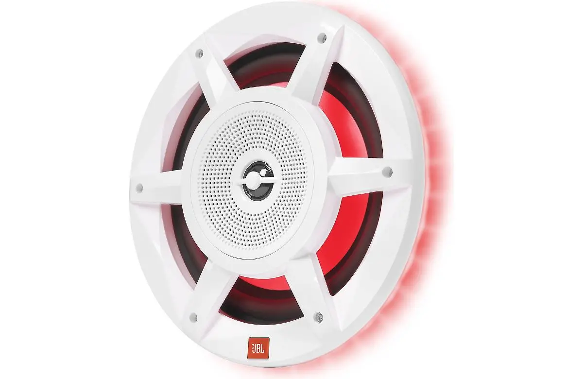 Jbl Stadium Marine 8" Premium 3 Way Rgb Led Coaxial Speakers White (Mw8030am) 1