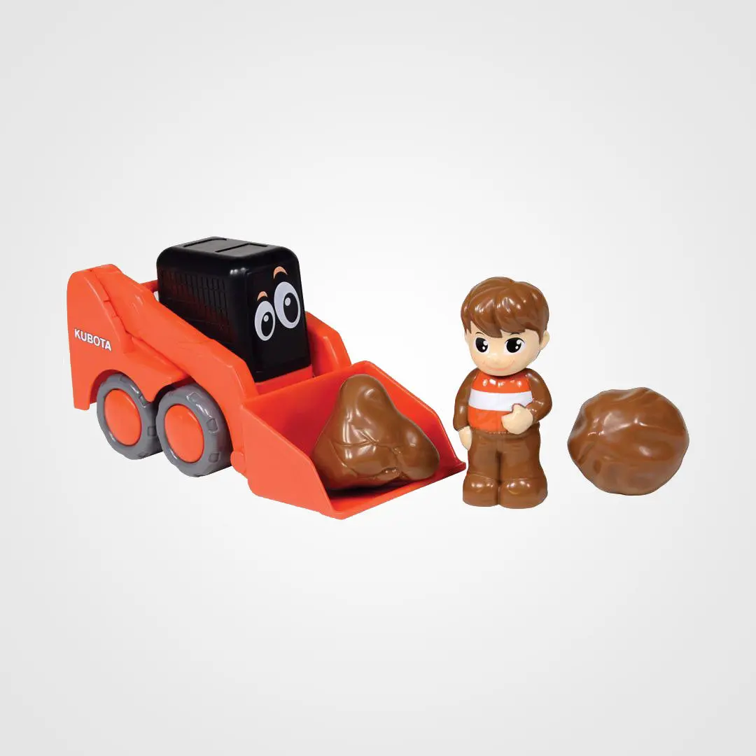 My Lil' Orange Skid Steer With Figure & Bolders 1
