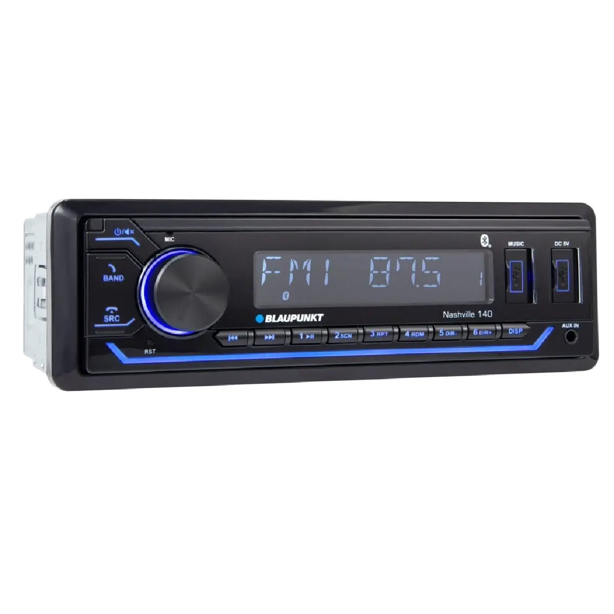Blaupunkt Single Din Fixed Face Mechless Am/Fm W/Bt & Dual Usb 1 Rca (Nashville140) 1