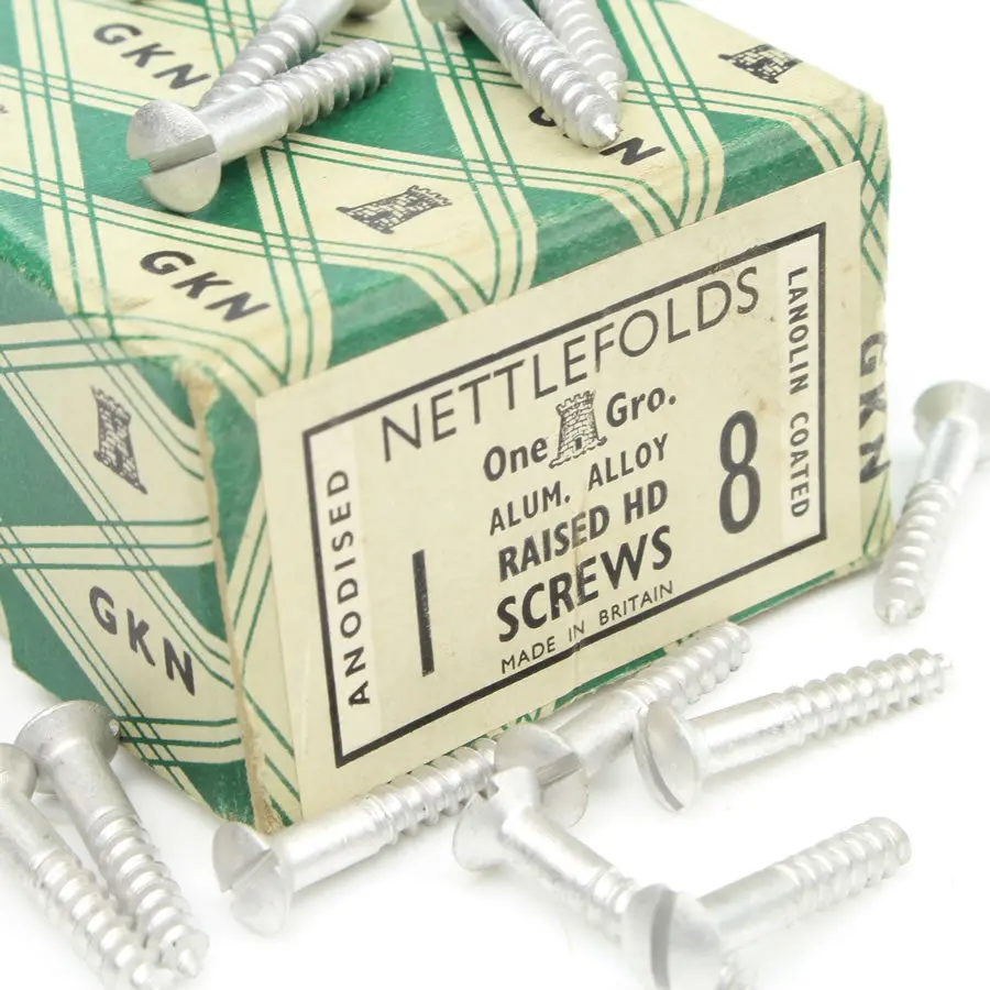 31 Nettlefolds Aluminium Alloy Raised Head Screws – 1” X 8 1