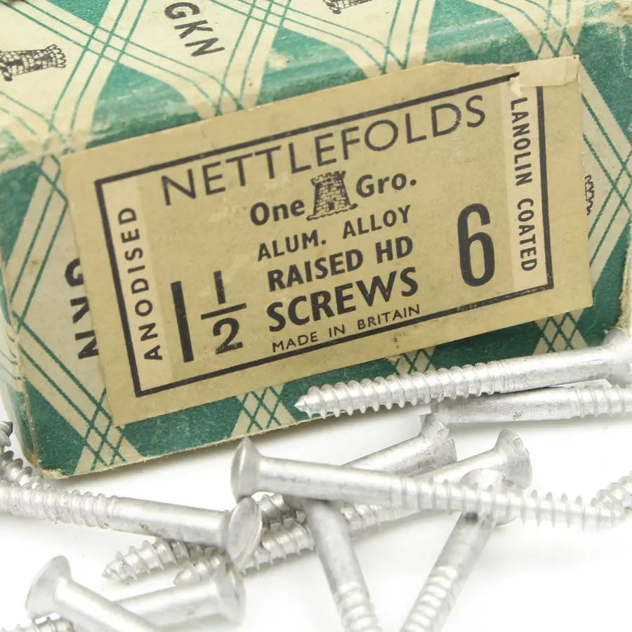 32 Nettlefolds Aluminium Alloy Raised Head Screws – 1 1/2” X 6 1