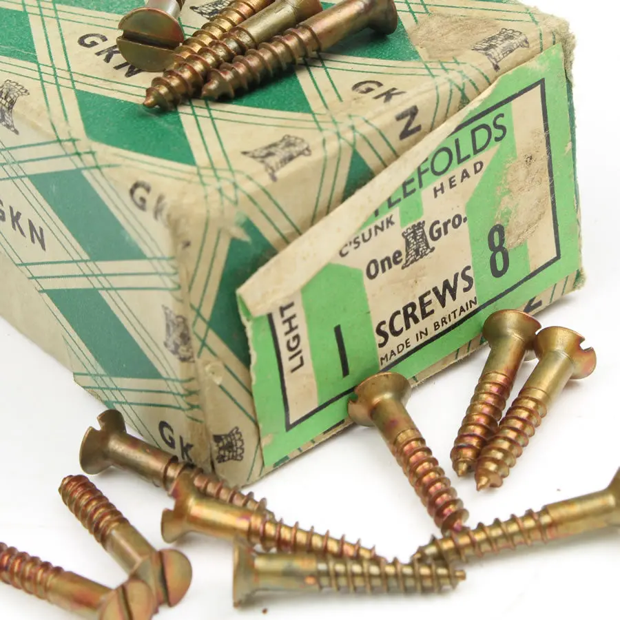25X Nettlefolds Light Bronzed Screws – 1” X 8 1