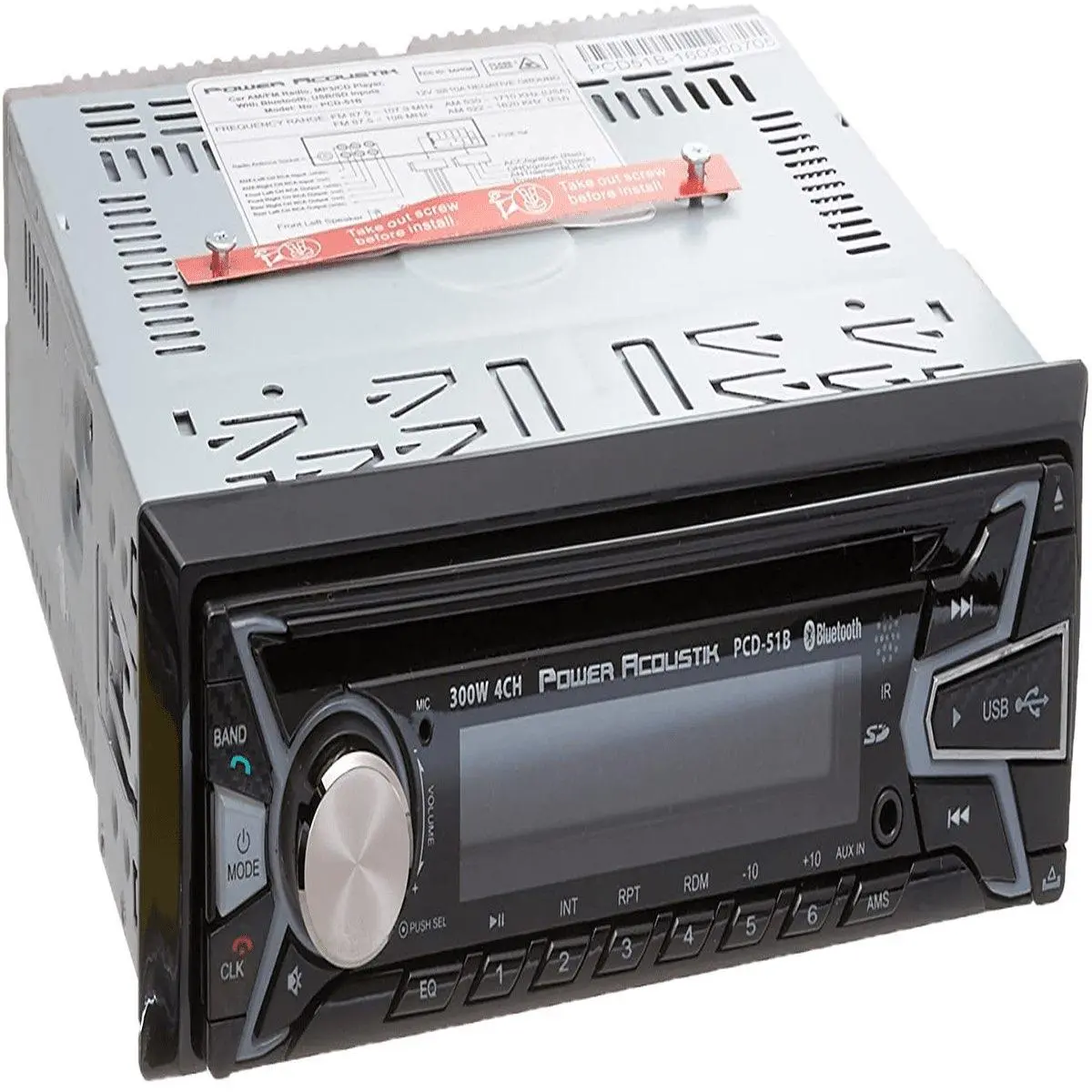 Power Acoustik Single Din Am/Fm/Cd/Usb/Sd & Bluetooth (Pcd51b) 1