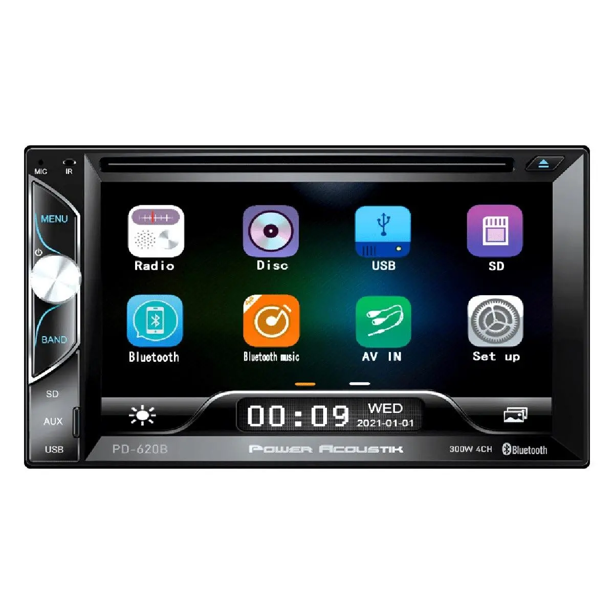 Power Acoustik 6.2" Double Din Am/Fm/Cd/Dvd With Blue Tooth And Phone Link (Pd620hb) 1