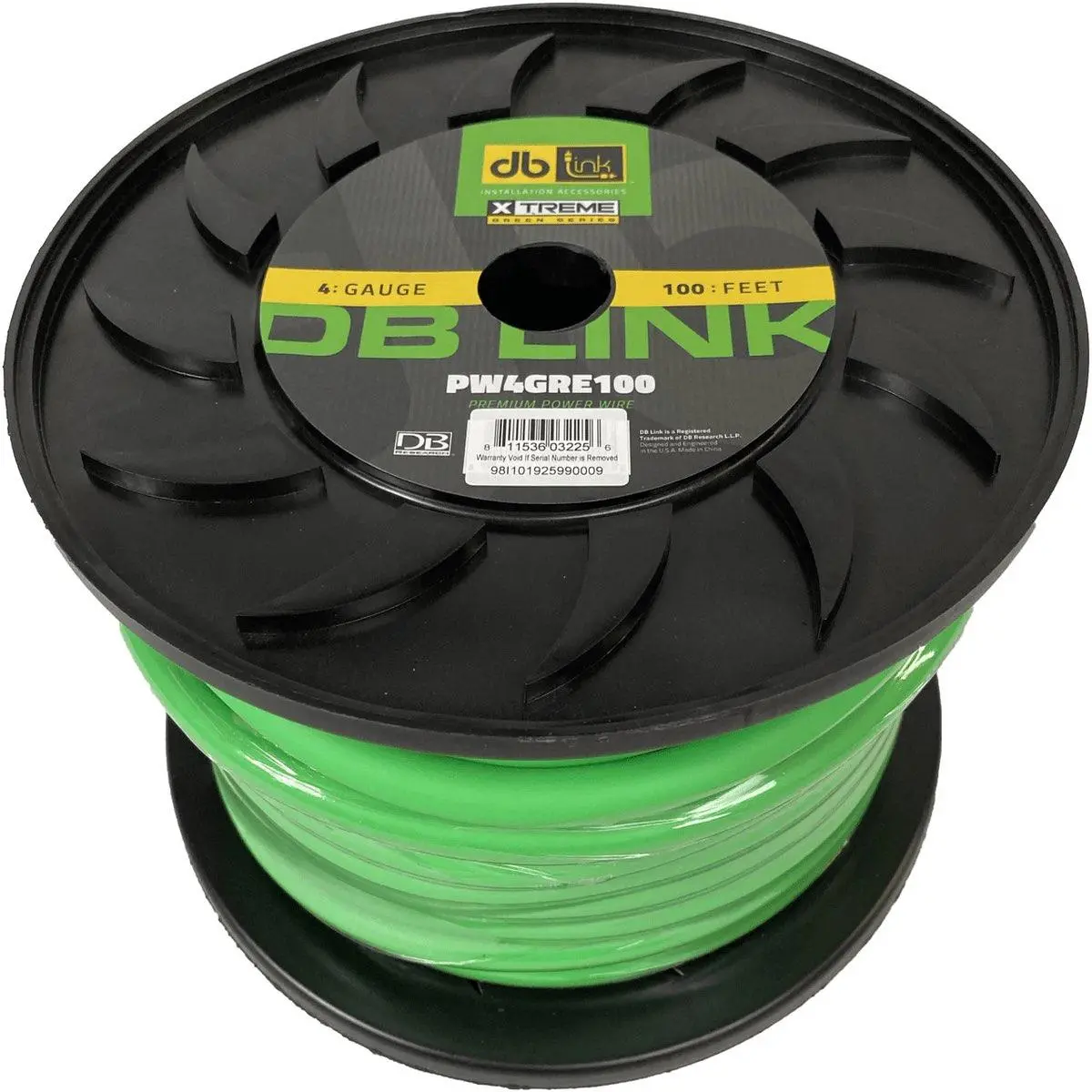 Db Link 4 Gauge Green 100' Super Flex Wire (Pw4gre100) 1
