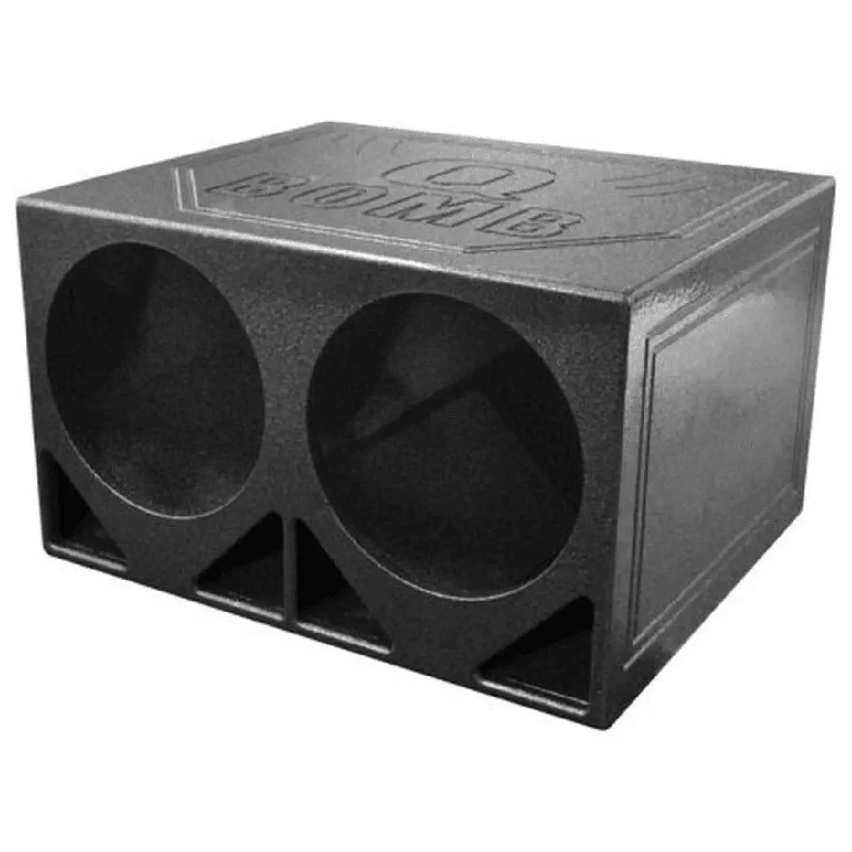 Qpower 2 Hole 15" Vented Bed Liner Subwoofer Enclosure Extra Long (Qbomb15vl) 1