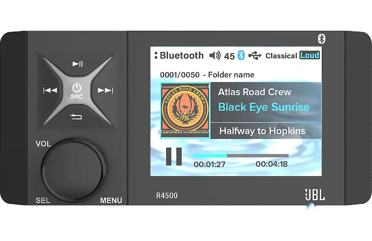 Jbl Am/Fm High Power Bluetooth W/Weather Band 2 Ohm Stable 4" Color Display (R4500) 1