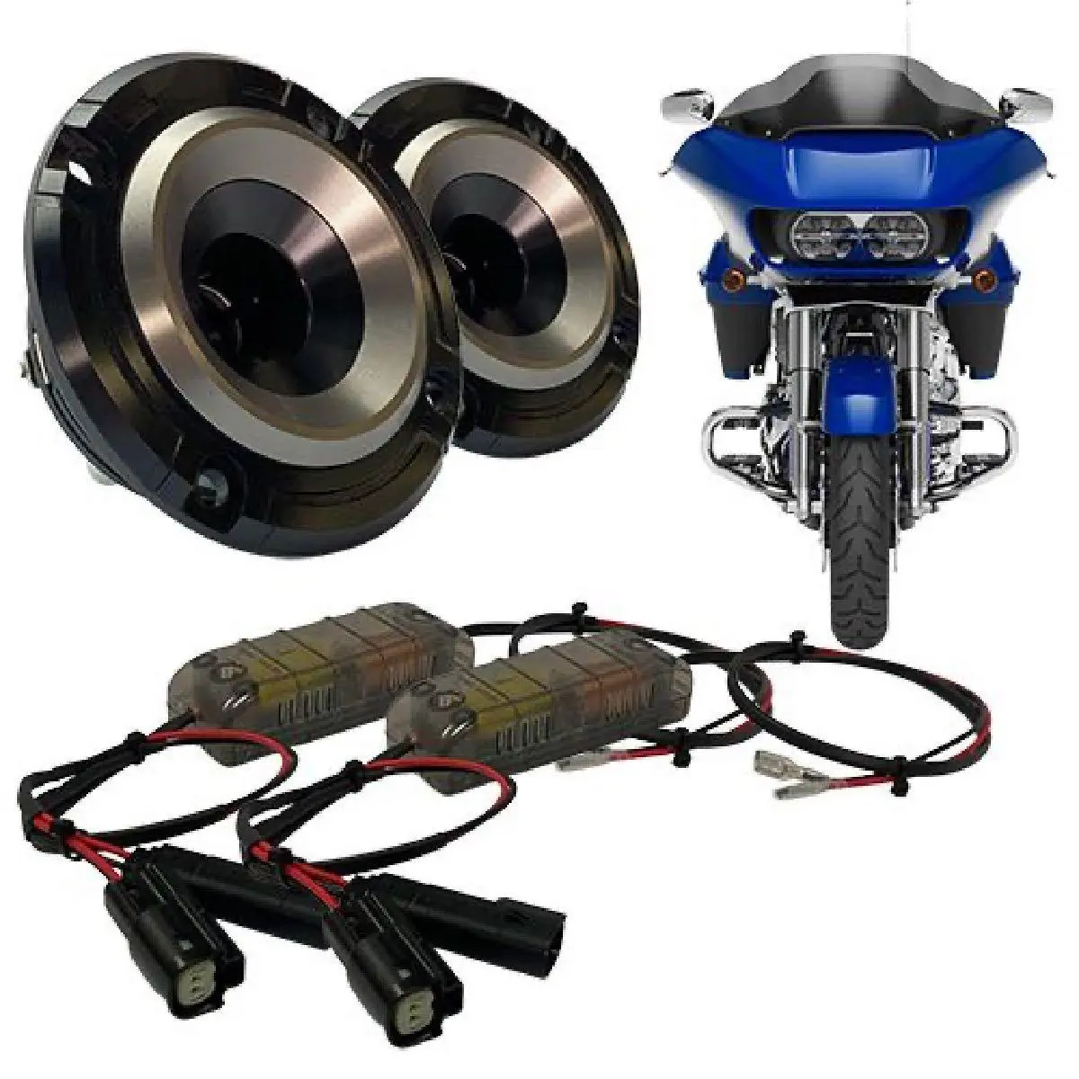 Velocity 6.5" Grills With Horns For Tour Pack Or Lower Fairings (Rz75h-Lw-Tp) 1