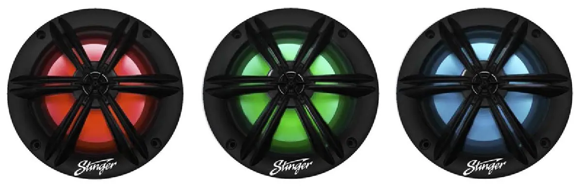 Stinger 6.5" 150 Watt Marine Speakers Rgb Lit Black (Sea65rgb B) 1
