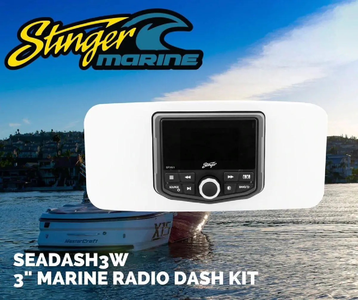 Stinger Universal Marine 3" Radio Dash Kit White (Seadash3w) 1