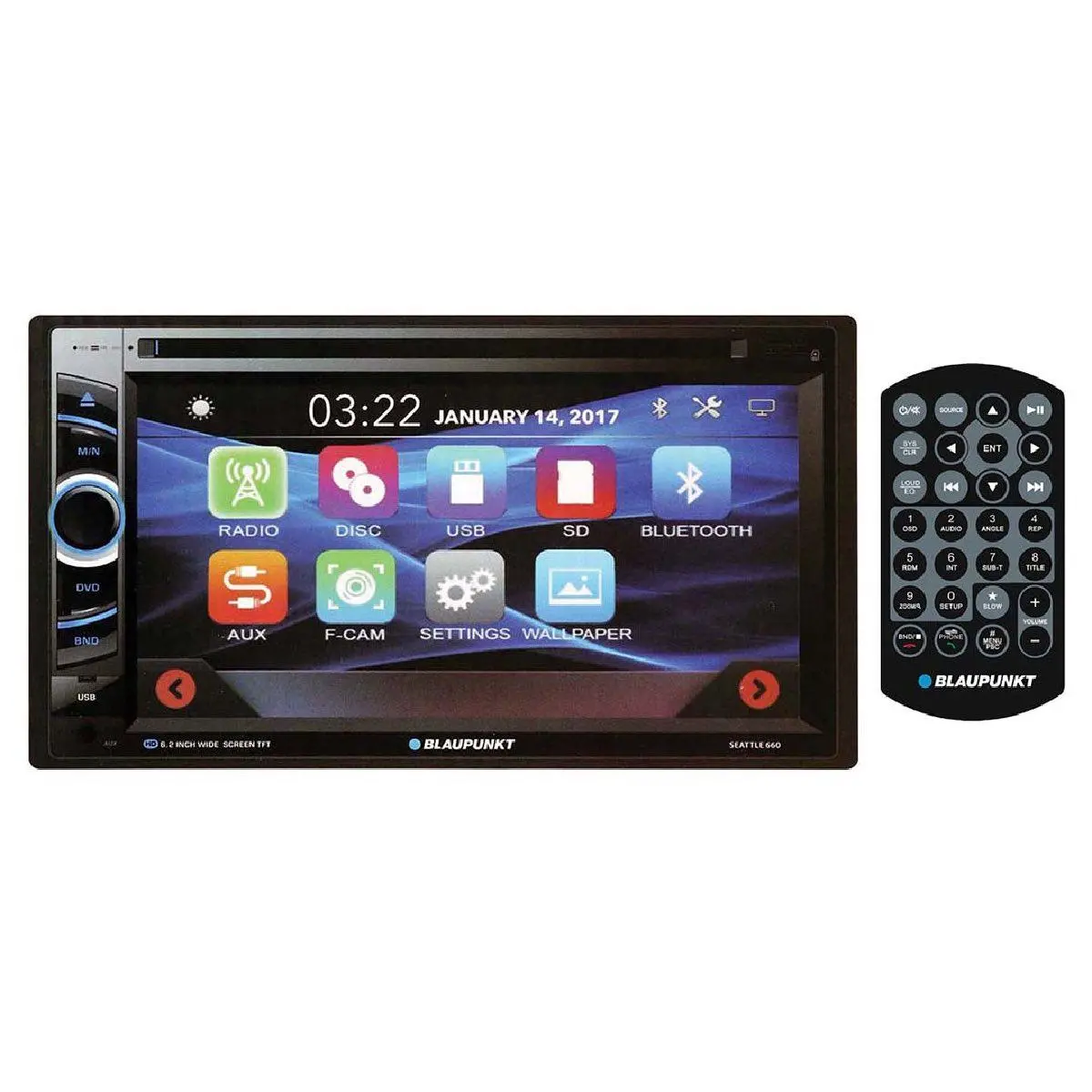 Blaupunkt 6.2" Double Din W/Dvd (Seattle660) 1