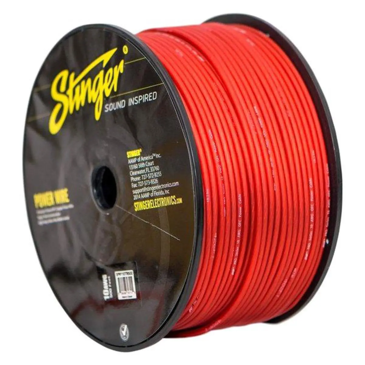 Stinger 10 Gauge 250' Red True Gauge Power/Ground Pure Copper Wire (Spw110tr) 1