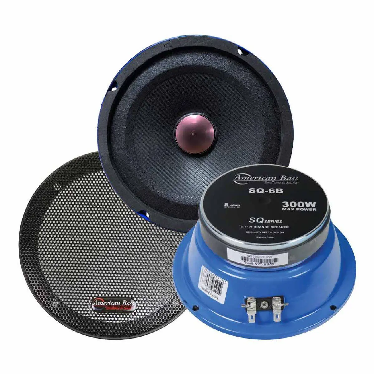 American Bass 6.5" 300 Watt Midrange (Sq6b) 1