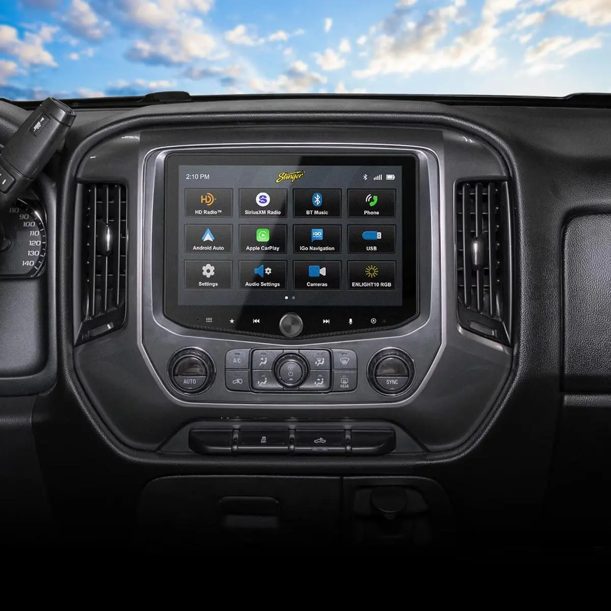 Stinger Horizon10 Flush Mount With Full Integration Kit For 14-18 Silverado/Sierra 1500 & 15-19 2500 & 3500 (Srk-Gm14hx) 1