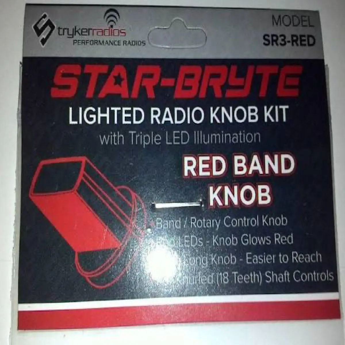 Stryker Red Lighted Band Nitro Knob (Sr3red) 1