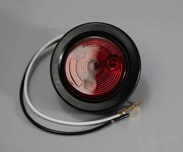 2" Round Led Marker Light With Grommet - Red 1
