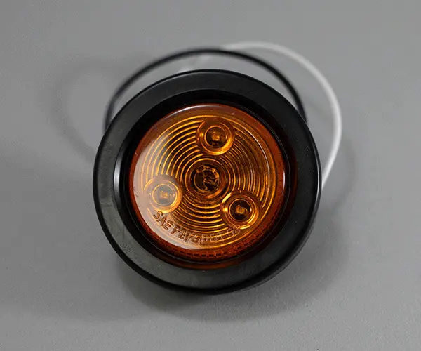 2" Round Led Marker Light With Grommet - Amber 1