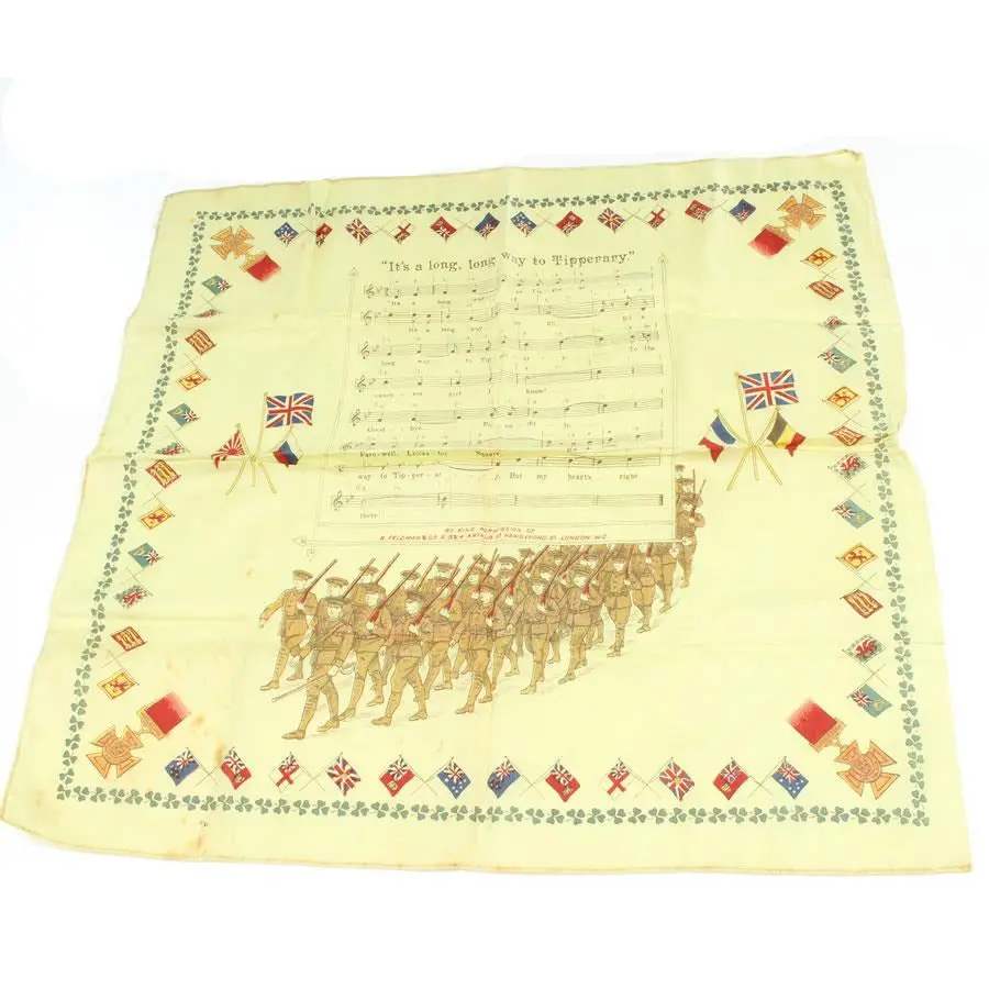 Sold - Ww1 Silk It’S A Long Way To Tipperary Handkerchief 1