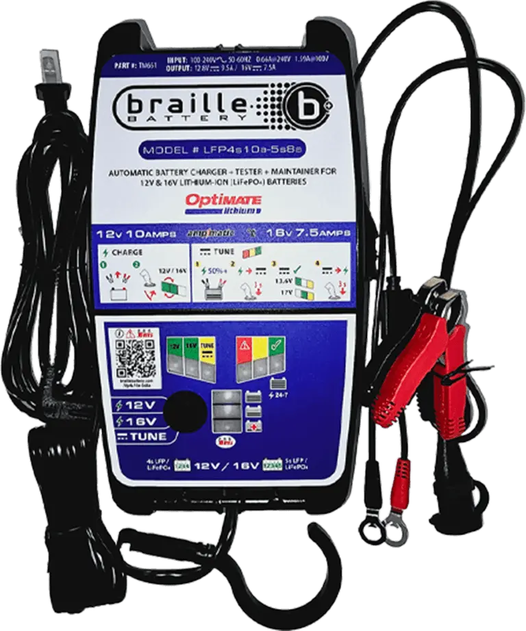 Braille 12.8V 9.5A/16V 7.5A Lithium Battery Charger And Maintainer 1