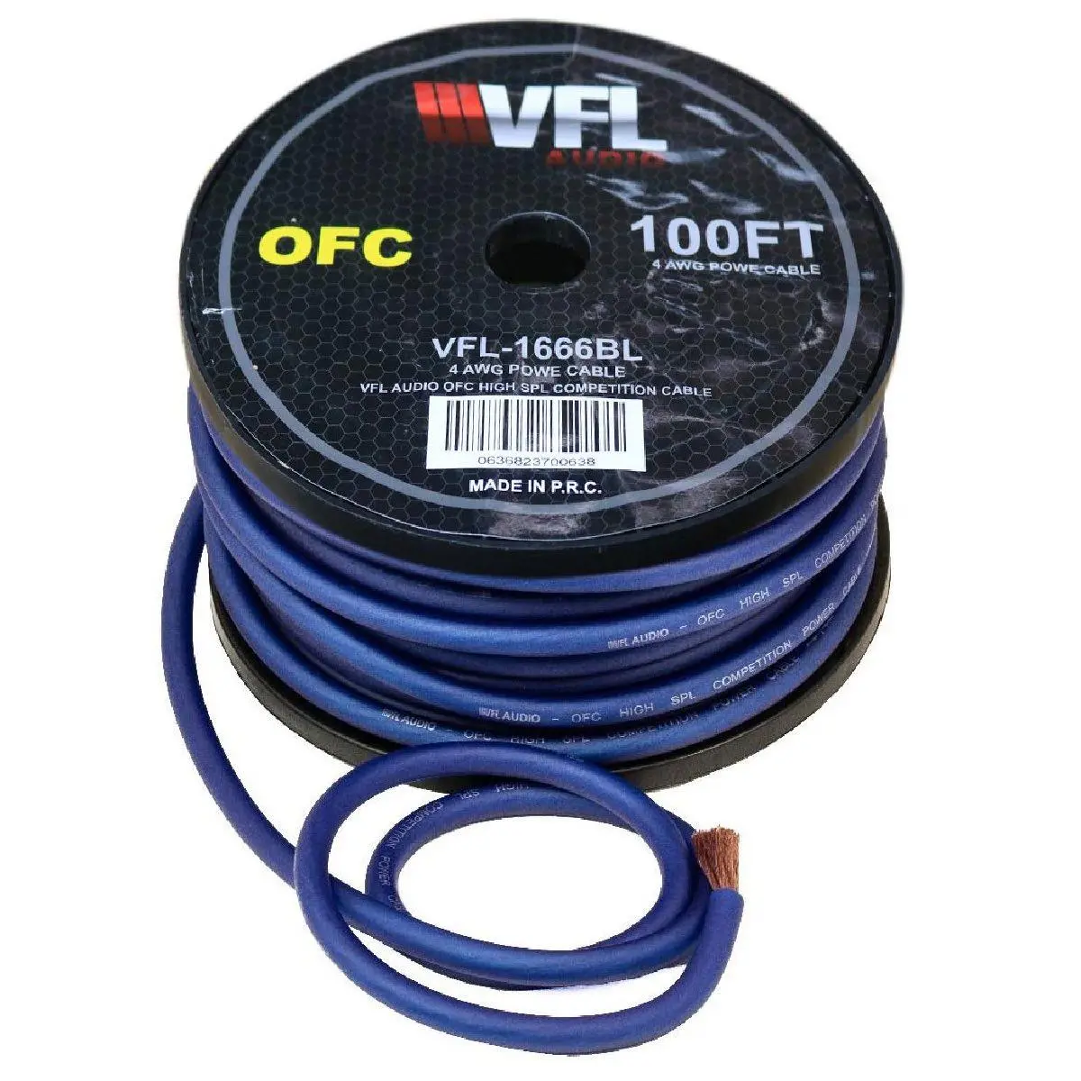 American Bass 4 Gauge 100' Pure Copper High Strand Count Blue Wire (Vfl1666bl) 1