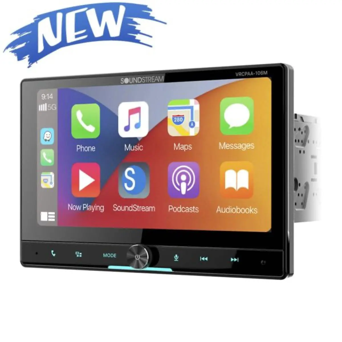 Soundstream 10.6" Double Din Mechless Apple Carplay & Android Auto (Vrcpaa-106M) 1