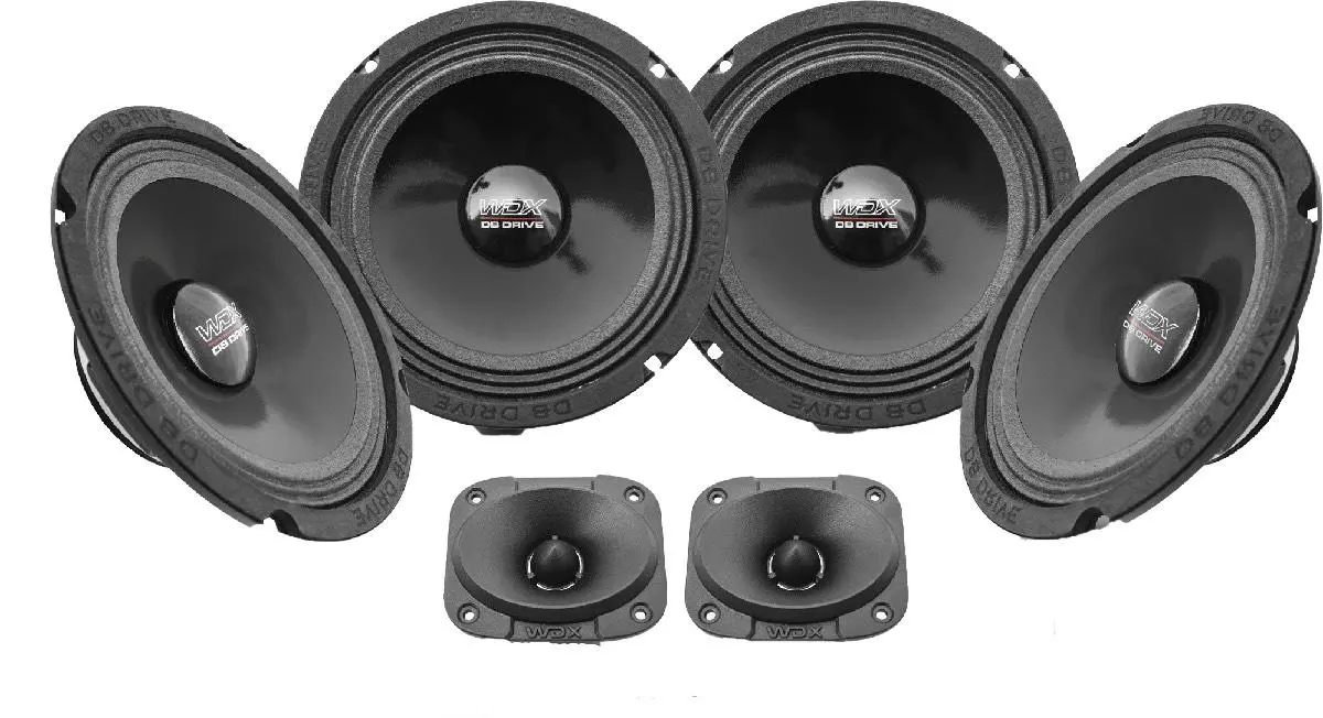 Db Drive 2 Pair Of 6.5" Neo Midrange & 2 Mini Elliptical Super Tweeters 2800 Watts (Wdx5n-6.5-4Mtw) 1