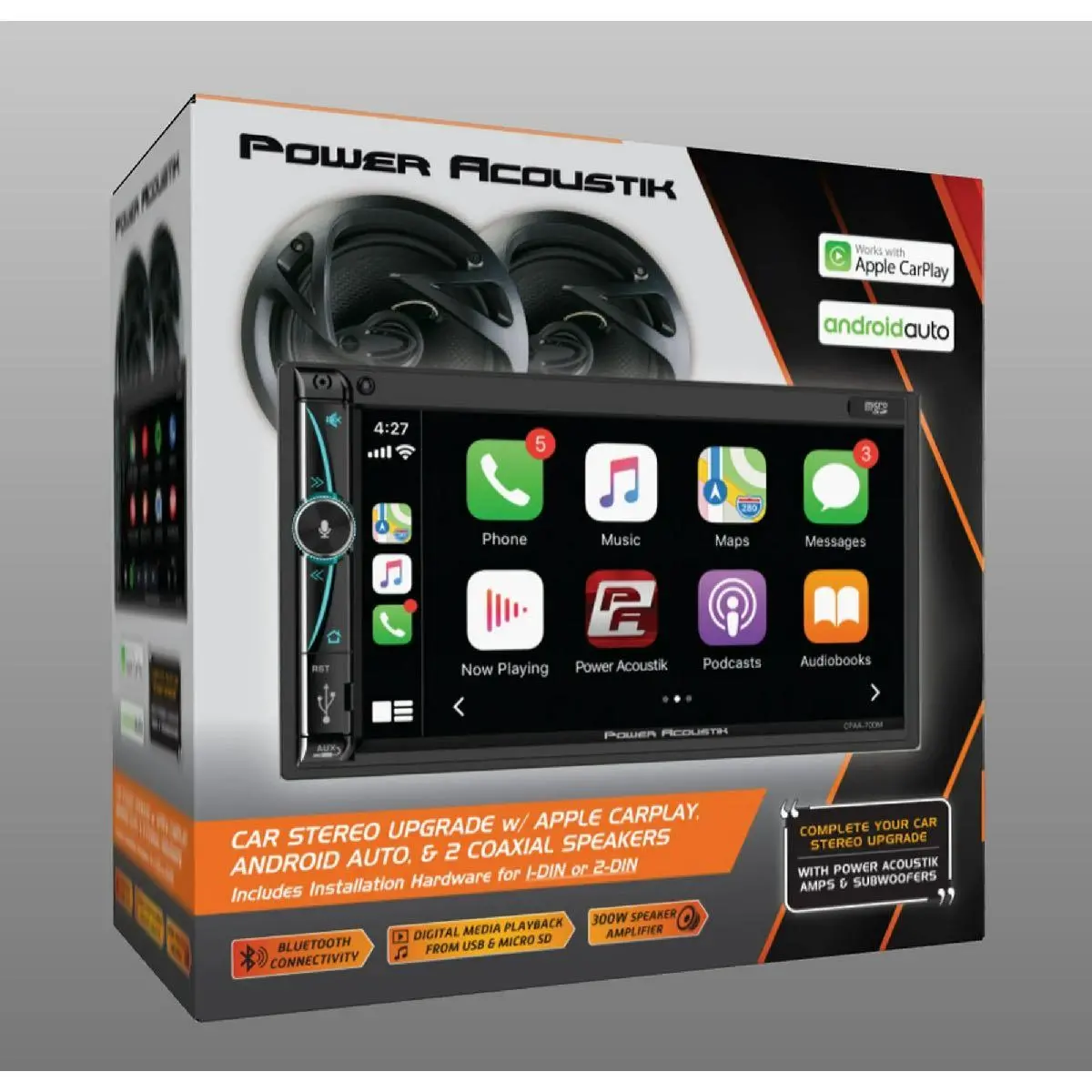 Power Acoustik 7" With Apple Carplay & Android Auto Packaged With 2 - 6.5" Speakers (Wmh7-S1) 1